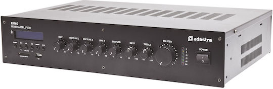Adastra RM60 Integrated Commercial Amplifier 60W/100V Equipped with USB/FM/Bluetooth Black