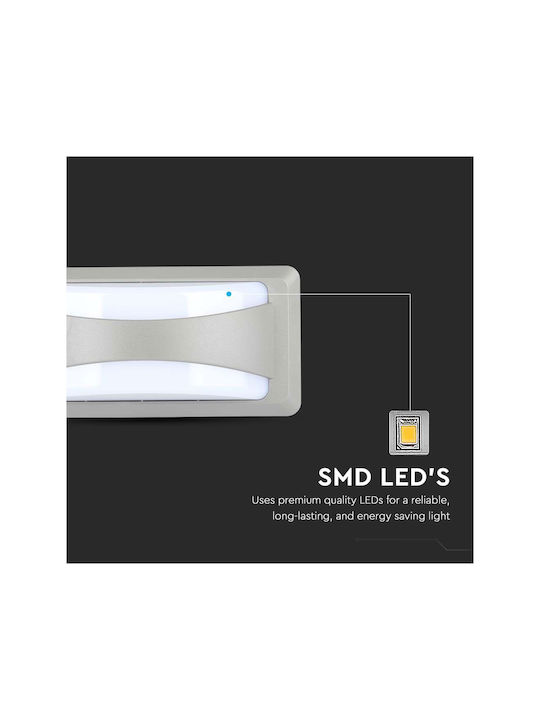 V-TAC Wall-Mounted Outdoor LED Ceiling Lamp IP65 12W With Cool White Light 23x11x7.6cm