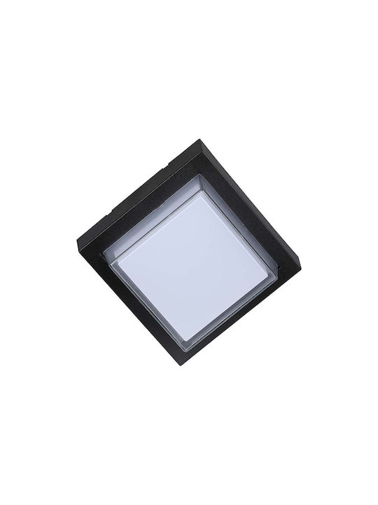 V-TAC Wall-Mounted Outdoor Ceiling Light LED IP65 7W with Warm White Light 13.3x13.3x6.7εκ.