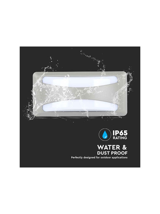 V-TAC Wall-Mounted Outdoor Ceiling Light LED IP65 12W with Warm White Light 23x11x7.6εκ.