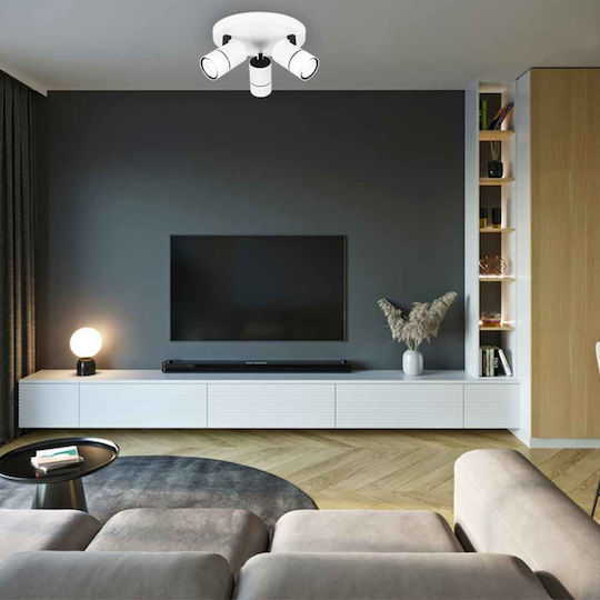 Eurolamp Triple Spot with Socket GU10 in White Color