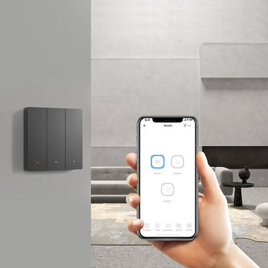 Sonoff M52c80 Recessed Electrical Wall Switch Wi-Fi Two-Way With Black Frame