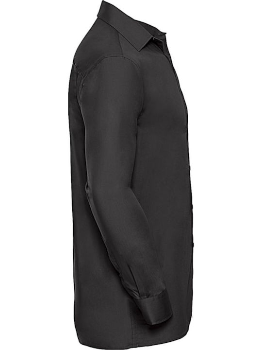 Long Sleeve Shirt In Regular Fit Black Black