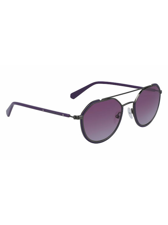 Calvin Klein Sonnenbrillen mit Schwarz Rahmen und Lila Verlaufsfarbe Linse CKJ20301S 500