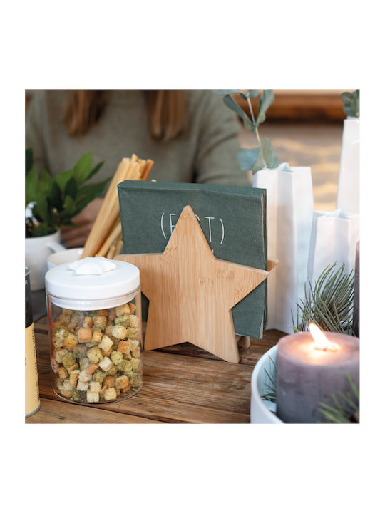 Raeder Christmas Case for Paper Napkins Wooden Beige L18.5xW18xH5cm.