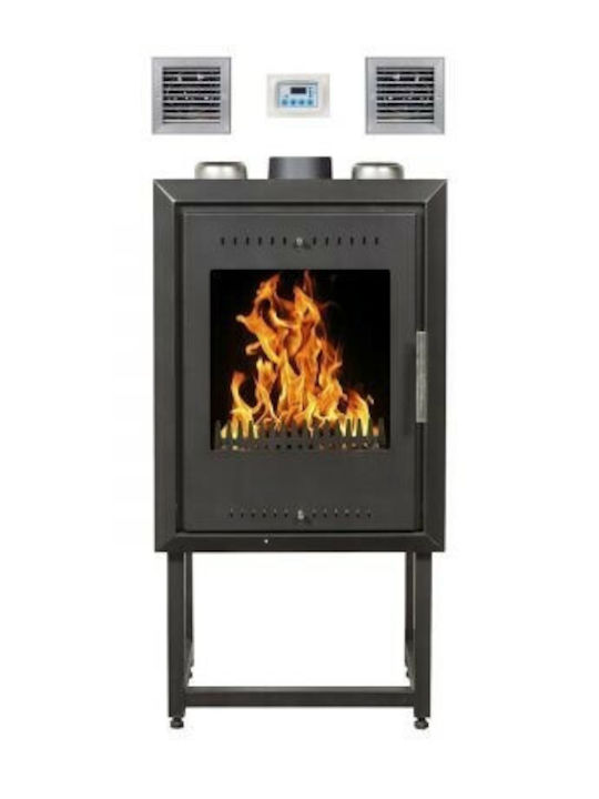 Alfatherm A01 Șemineu cu inserție Lemn Ventilație 11kW Drept cu o ușă care se deschide