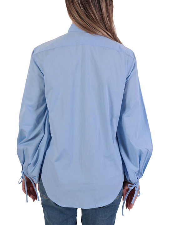 Ralph Lauren Langärmelig Damen Hemd Hellblau