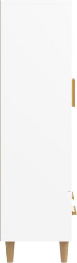 Wall Living Room Display Cabinet made of Particleboard with Glass White 70x31x115cm