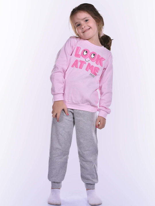 Dreams by Joyce Set Top & Bottom Kids Winter Pyjamas Pink