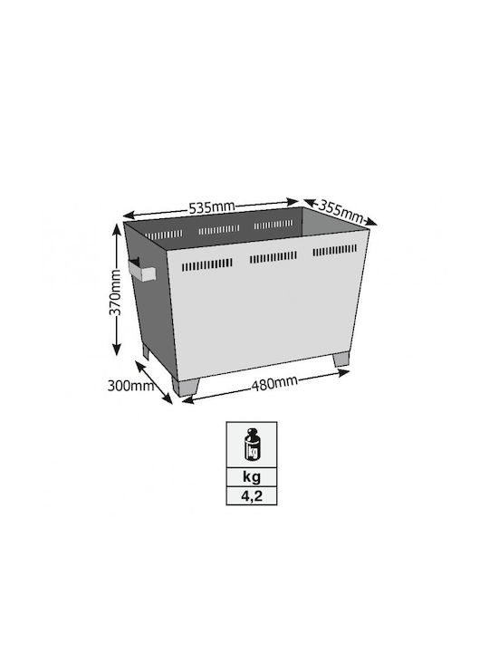 Viometal LTD Βοστόνη 1050 Μεταλλικό Κουτί Αποθήκευσης Ξύλων 53.5x30x37cm Χάλκινο