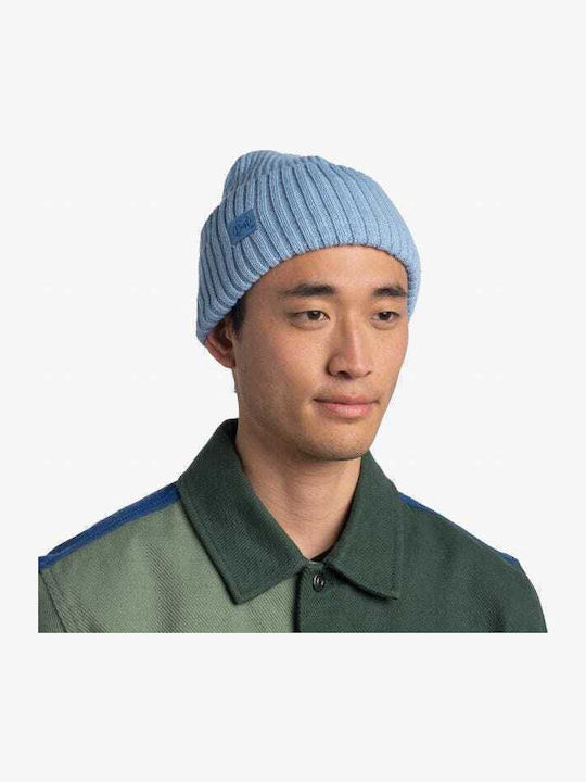 Rutger Beanie Unisex Beanie with Rib Knit in Light Blue color