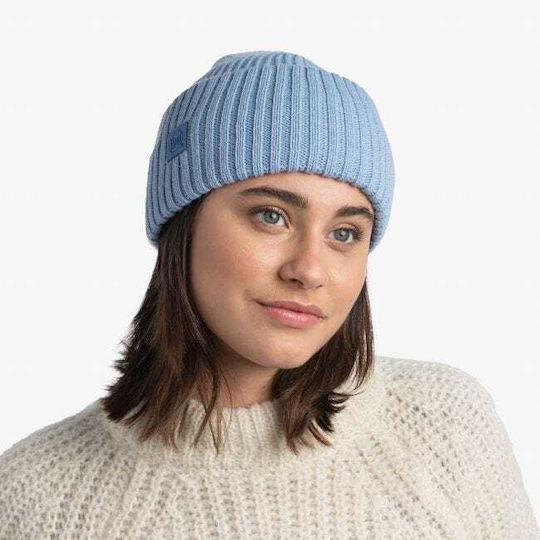 Rutger Beanie Unisex Căciulă cu Tricotaj Rib în culoarea Albastru deschis