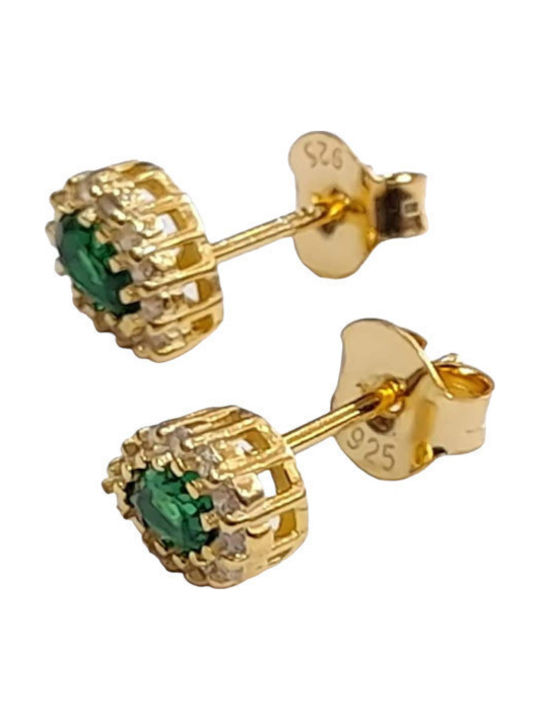 Prince Silvero Earrings made of Silver Gold Plated with Stones