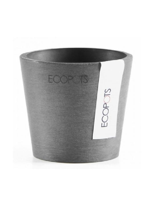 Ecopots Amsterdam Planter Plastic Gray 8x8x7cm.