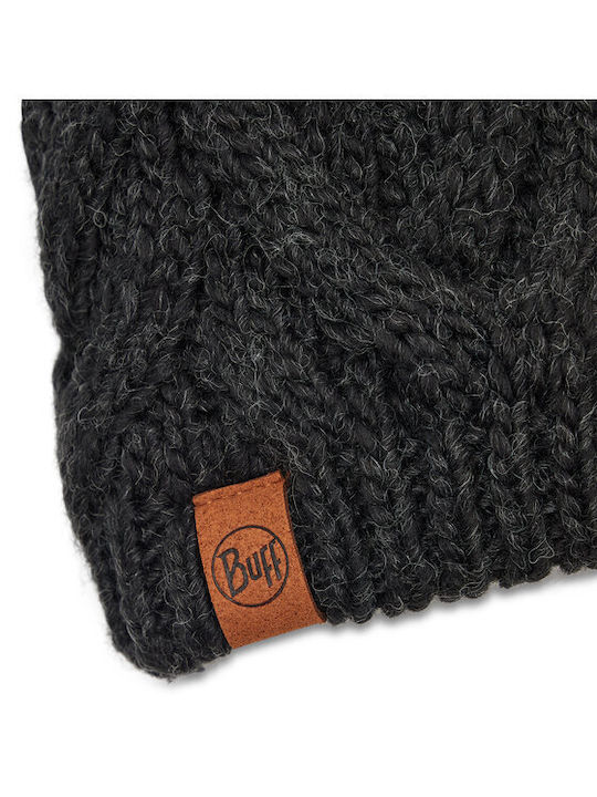 Buff Caryn Pom Pom Beanie Γυναικείος Fleece Σκούφος με Πλεξούδες Graphite