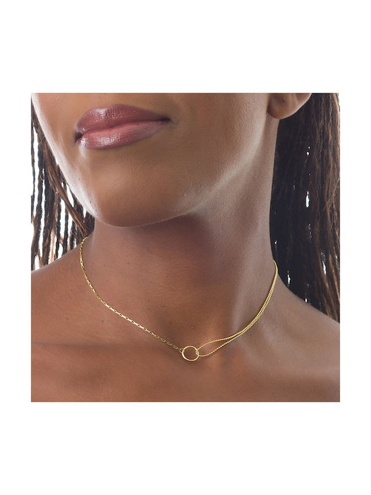 Oxzen Necklace Triple from Gold Plated Silver