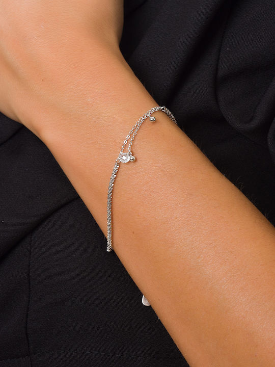 Oxzen Bracelet Chain made of Silver with Zircon