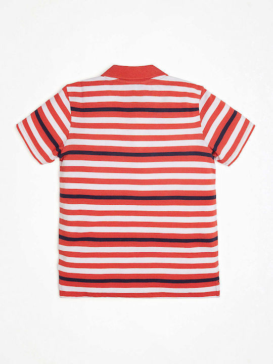 Guess Kids' Polo Short Sleeve Red Παιδική