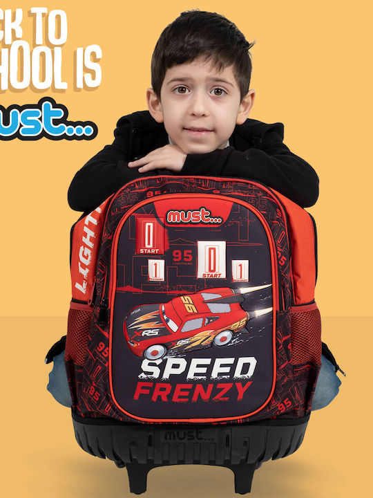 Must Team Speed Frenzy School Bag Backpack Elementary, Elementary Multicolour with Water Bottle Holder 25Liters