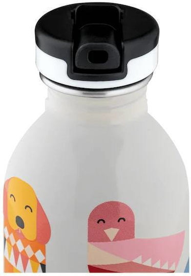 24Bottles Kids Water Bottle Stainless Steel White 250ml