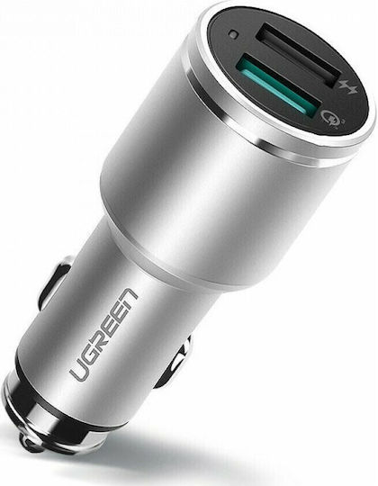 Ugreen CD130 Car Charger 24W 2.4A with 2x USB Grey Color