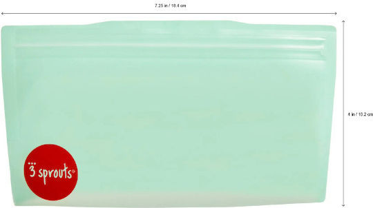 3 Sprouts School Food Case Turquoise 18.5 x 10.2 x 10.2cm