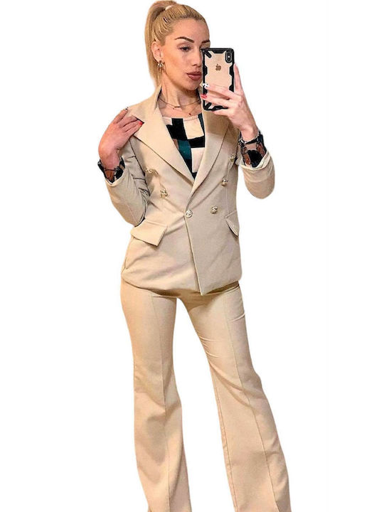 Set of jacket & pants in beige