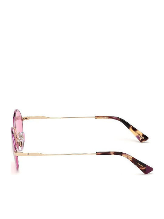 Web Women's Sunglasses with Purple Metal Frame and Pink Lens WE0255 32S