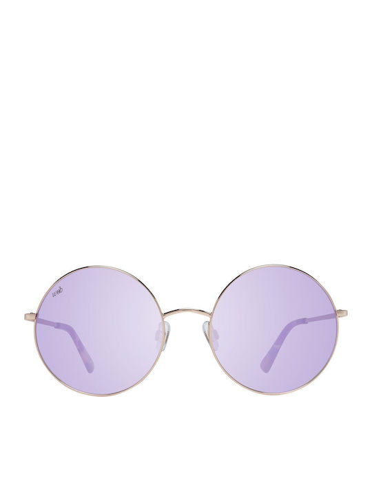 Web Unisex Sunglasses with Gold Metal Frame and Gold Lens