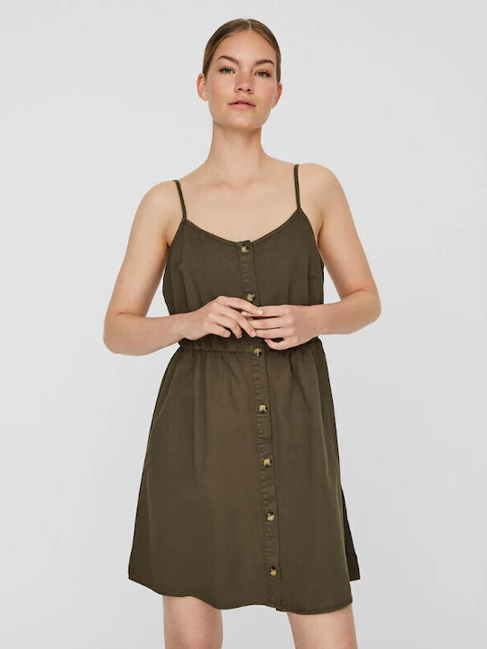 Vero Moda Summer Mini Dress Khaki