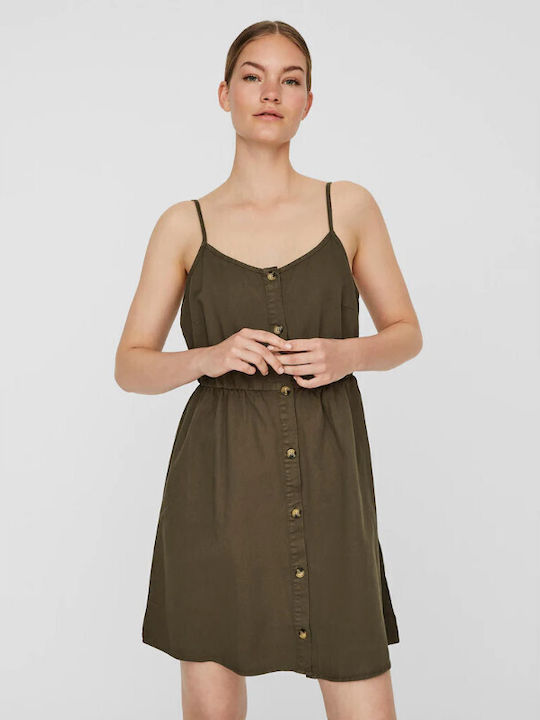 Vero Moda Sommer Mini Kleid Khaki