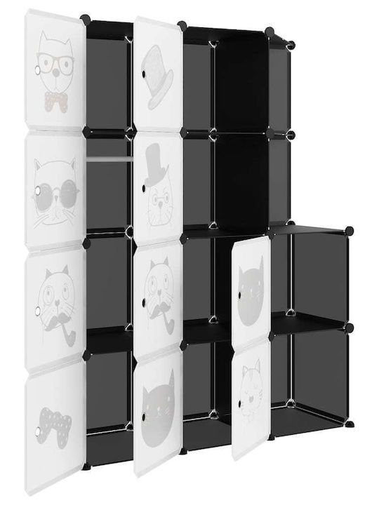 vidaXL Spielzeug Aufbewahrungssystem aus Kunststoff Weiß 110x46.5x144cm 10Stück