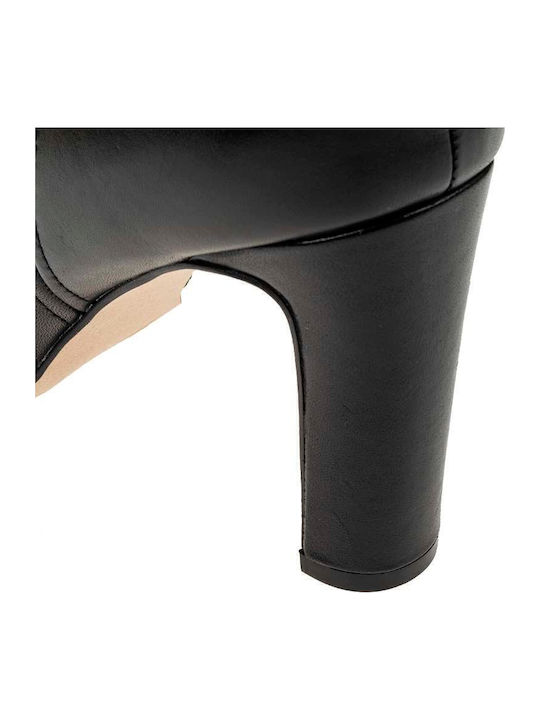 Ghete dama din piele cu Platforme pentru femei Negru