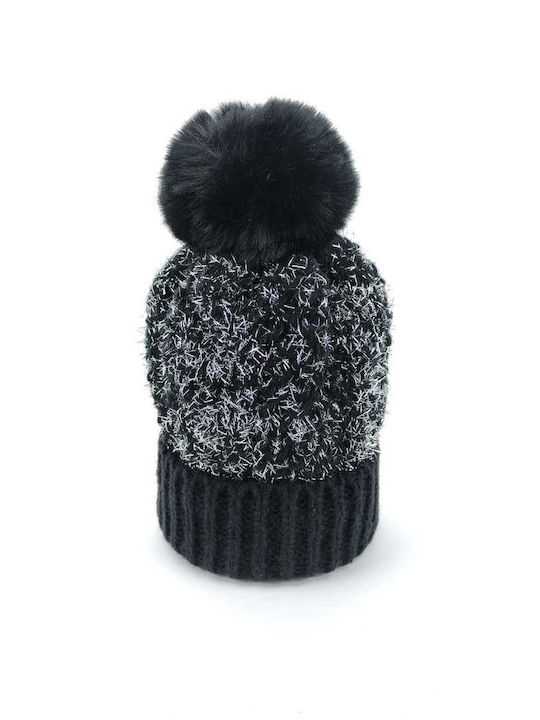 Verde 12-0304 Beanie Cap with Braid Black