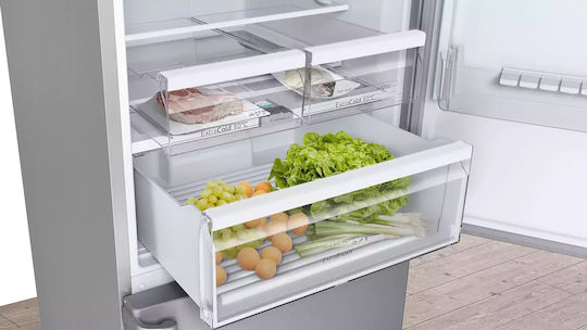 Pitsos Ψυγειοκαταψύκτης 508lt Total NoFrost Υ193xΠ70xΒ80εκ. Inox PKNB56XLEP