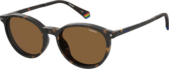 Polaroid Мъжки Пластмасов Рамка за Очила с Clip On Кафяв Слънчеви очила PLD6137/CS 086SP