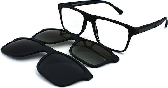 Emporio Armani Мъжки Пластмасов Рамка за Очила с Clip On Черен EA4115 58531W