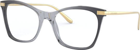 Dolce & Gabbana Logo Plaque Eyeglass Frame Butterfly Gray DG3331 3268