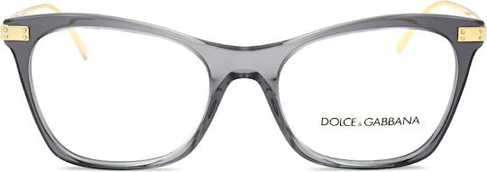 Dolce & Gabbana Logo Plaque Eyeglass Frame Butterfly Gray DG3331 3268