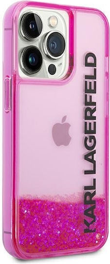 Karl Lagerfeld Liquid Glitter Elong Задна корица Силикон Розов (iPhone 14 Pro Max)