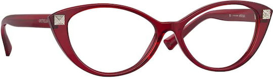 Valentino Rame Ochelari Pentru Femei Acetat Structură Scheletică Fluture Burgundy VA3061 5121