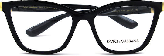 Dolce & Gabbana Weiblich Kunststoff Brillenrahmen Schmetterling Schwarz DG5076 501