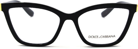 Dolce & Gabbana Weiblich Kunststoff Brillenrahmen Schmetterling Schwarz DG5076 501