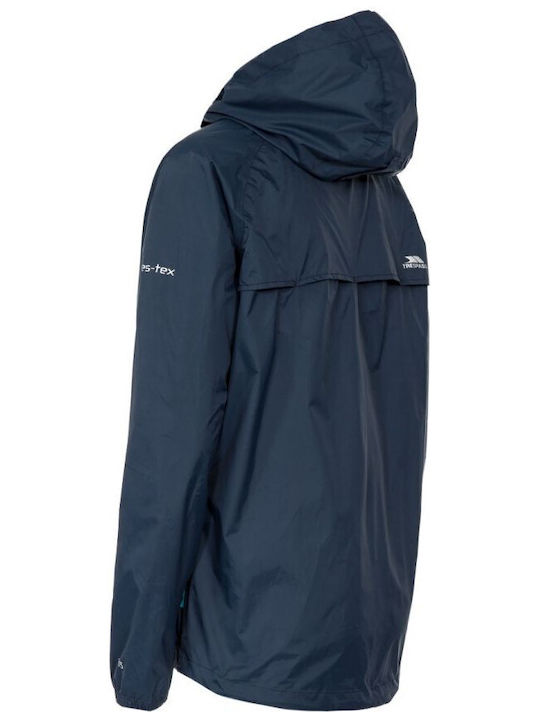 Women's Running Short Sports Jacket Waterproof and Windproof for Spring or Autumn Navy Blue
