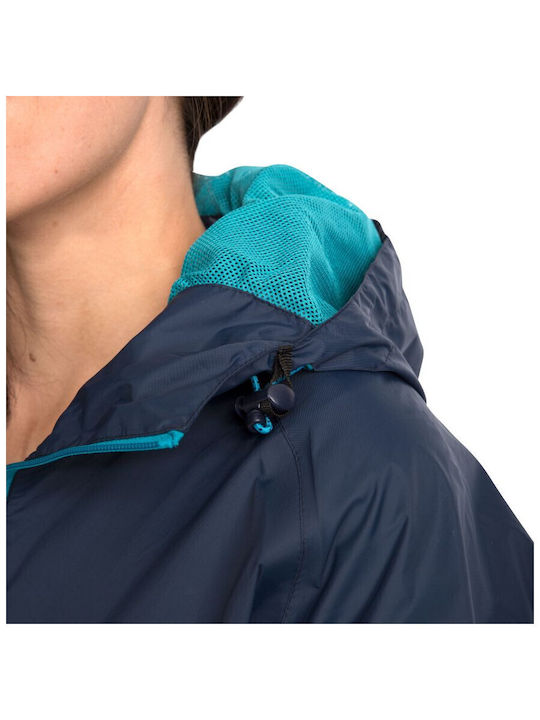 Women's Running Short Sports Jacket Waterproof and Windproof for Spring or Autumn Navy Blue