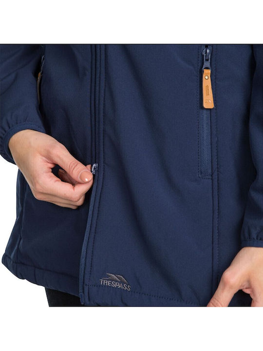 Kristen Women's Long Parka Softshell Jacket Waterproof and Windproof for Winter Navy Blue