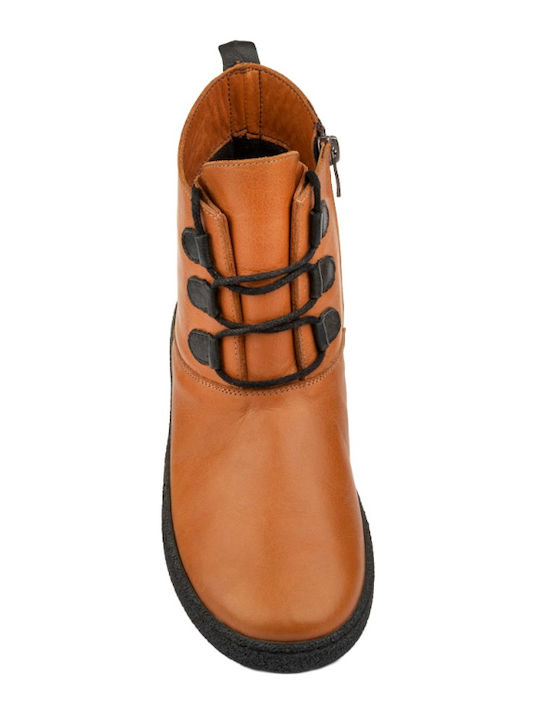 Leder Stiefeletten Damen Braun