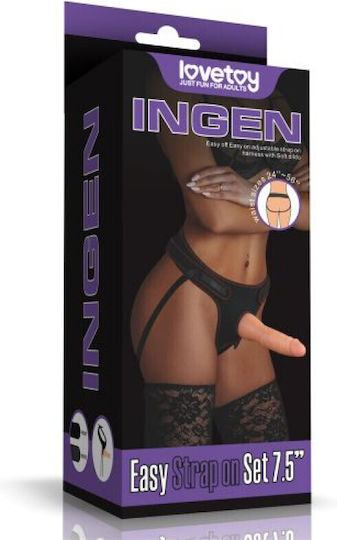 Lovetoy Lovely Strapon Set Harness με Dildo 20cm στο χρώμα του δέρματος