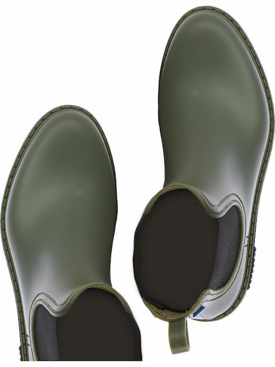 Gaudi Κοντές Γυναικείες Γαλότσες Khaki/Black