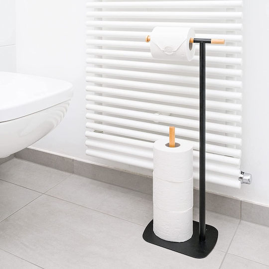 Navaris Metallic Paper Holder Floor Black